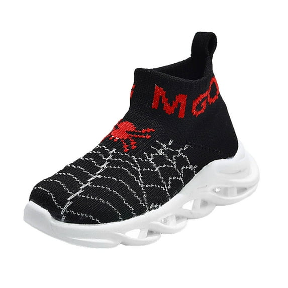 adviicd Light Up Shoes for Boys Walking Running Tennis Casual Fashion Sport (Black,18-24 Months)