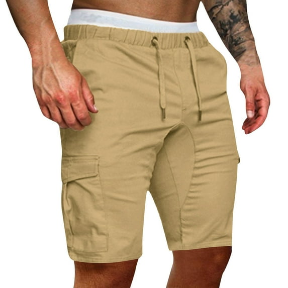 adviicd Linen Shorts Men's Linen Casual Classic Fit Short Drawstring Summer Beach Shorts Mens Work Shorts