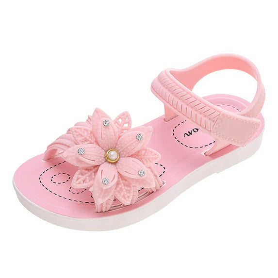 adviicd Little Girls Sandals Kids Sandals Shoes for Girls Princess Dress Up Flat Sandals for Toddler (Pink,1.5)