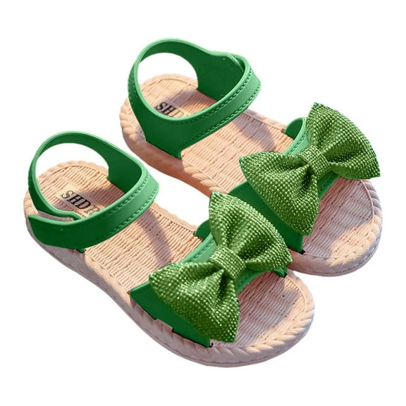 adviicd Little Girls Sandals Toddler Girl Sandals Girls' Sandals - Comfort Sole Open Toe Dress Sandals for Little and Big Girls - Fancy Girls Glitter Princess Sandals (Green,10)