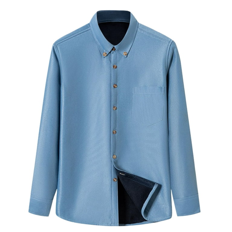 adviicd Long Sleeve Shirts For Men Men's Fishing Shirts with Zipper Pockets  UPF 50 Lightweight Cool Long Sleeve Button Down Shirts for Men Casual  Hiking Blue XL 