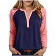 thumbnail image 1 of adviicd Long Sleeve Tops for Women 2025 Fall Henley Neck Shirts Fall Outfits Fashion Clothes (Pink, S), 1 of 7