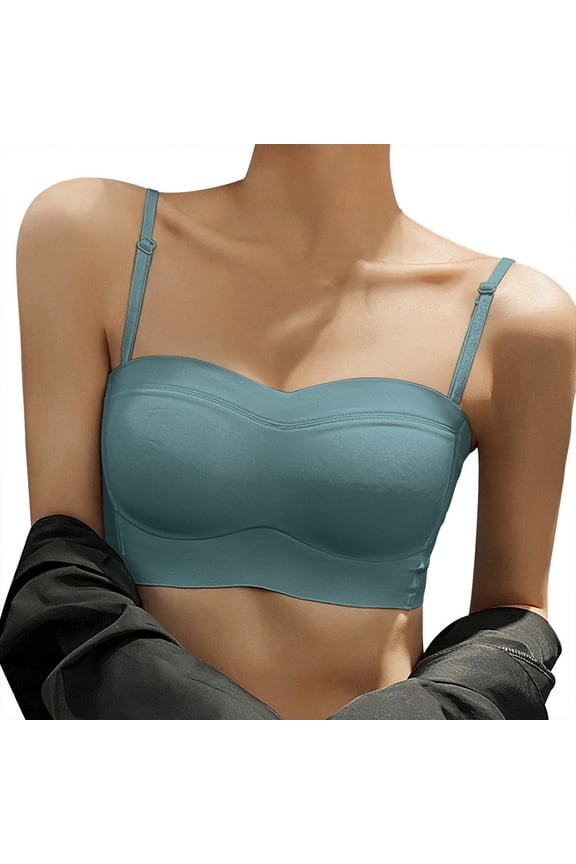 Long Sports Bras for Women Women's Peyton Seamless Wire Free Strapless Convertible Bra Green 80 36