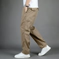 thumbnail image 1 of adviicd Men Pants For Hot Weather Cargo Work Pants For Men Men's Linen Casual Lightweight Drawstrintg Elastic Waist Summer Beach Pants Khaki 5XL, 1 of 5