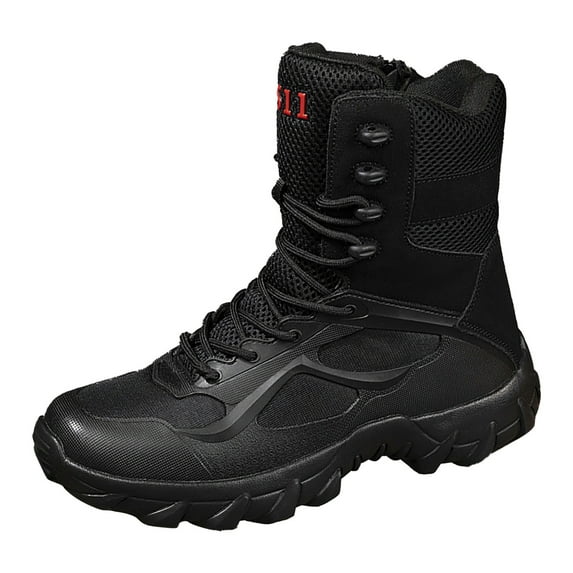 adviicd Men Snow Boots Men's Insulated Waterproof Construction Rubber Sole Winter Snow Ski Boots (Black,8.5)