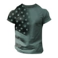 thumbnail image 1 of adviicd Men Tops Dressy Mens Tshirt Men Casual Slim Round Neck Fashion 4D Printed T Shirt Top Short Sleeve Blouse Army Green 3XL, 1 of 3