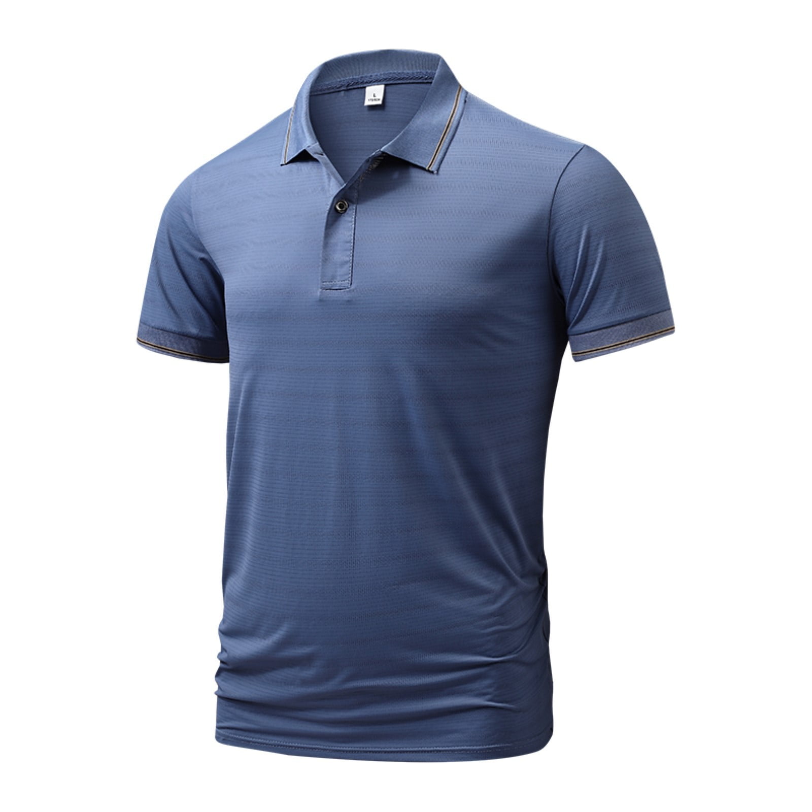 Men EcoSmart Sports Fashion Polo Cotton Pocket Shirt Men\'s with Men\'s Shirts, adviicd L Tops Polo Blend Blue Shirts