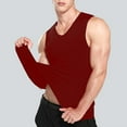 thumbnail image 1 of adviicd Men Tops Long Sleeve Tank Top Men Tops Sleeveless Hooded Men Fitness Printed Muscle Bodybuilding Men's Tank Tops Red XL, 1 of 3