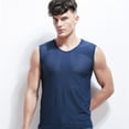 thumbnail image 1 of adviicd Men Tops Men Tank Tops Men's Mesh Fishnet Fitted Sleeveless Muscle Top Blue 3XL, 1 of 4