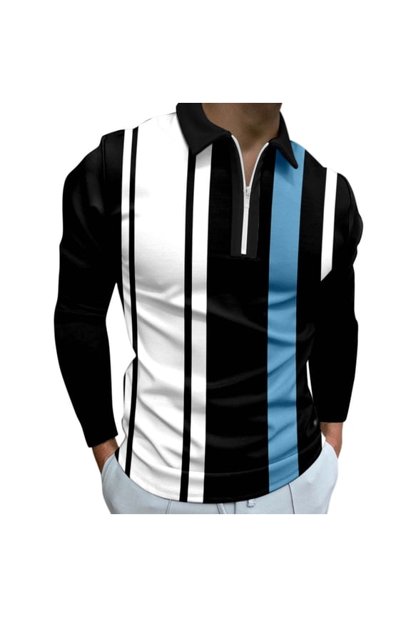 Men Tops Short Sleeve Cotton Polo Shirts For Men Men's Solid Mesh Short Sleeve Golf Polo Shirt Blue L