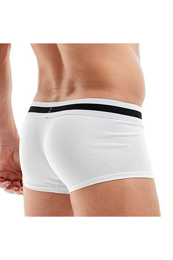 Men Underwear Men Pants Jeans Men's Casual Breathable Underwear Pant Cotton Fine Velvet Belt Underpants Knickers Solid Comfortable Boxer White M