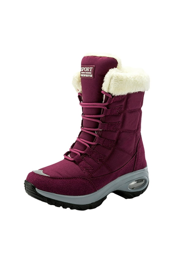 Winter Boots for Men Wide Mens Snow Boots Warm Fleece Lining Winter Ski Shoes Waterproof Insulated Booties (Red,9)