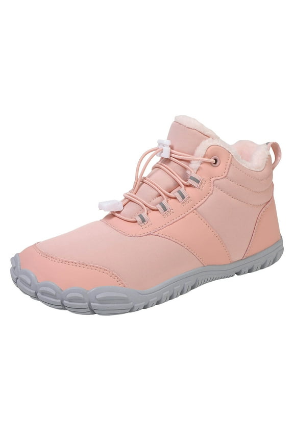 Men Winter Boots Winter Barefoot Shoes Mens Snow Minimalist Zero Drop Boots Wide Toe Box Toes Sneakers Workout Footwear Shoes Boots Unisex (Pink,9)