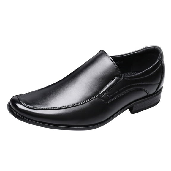 adviicd Men's Dress Shoes Extra Wide Men's Uniform Dress Oxford Loafers Shoes Low-top Slip On Leather Formal (Black,12.5)
