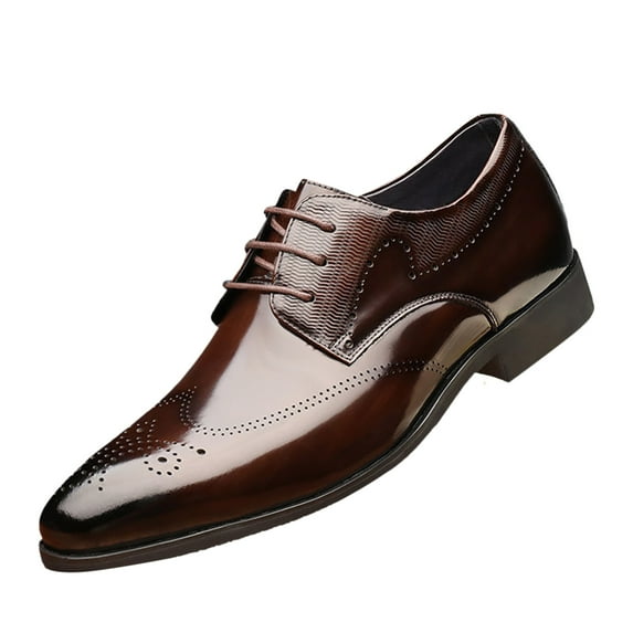 adviicd Men's Dress Shoes Wide Men's Oxford Formal Dress Shoes Wingtip Brogue Shoes Business Derby Shoes (Brown,12)