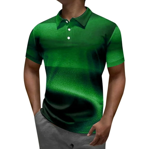 adviicd Men's Polo Shirts Men's Short Sleeve Polo Shirt - Breathable Performance Polo(Green,L)