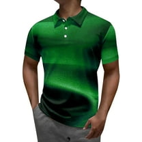 adviicd Men's Polo Shirts Men's Short Sleeve Polo Shirt - Breathable Performance Polo(Green,L)