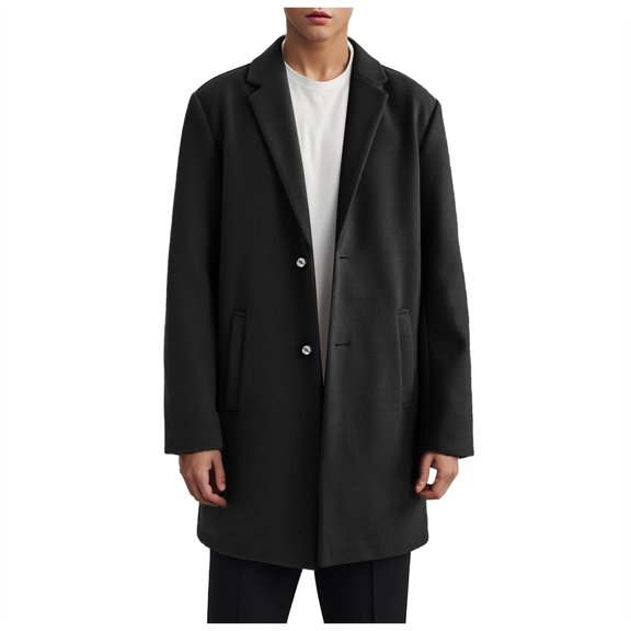 adviicd Men's Suits Big and Tall Mens Tailored Walker Jacket Top Coat Car Coat Overcoat (Black,XL)