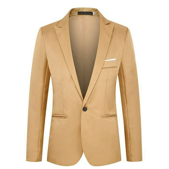 adviicd Men's Suits Mens Blazer Jacket Lightweight Casual Stretch Suit Jacket Regular Fit Lapel Business Daily Sport Coats Blazers (Khaki,XXXXXL)