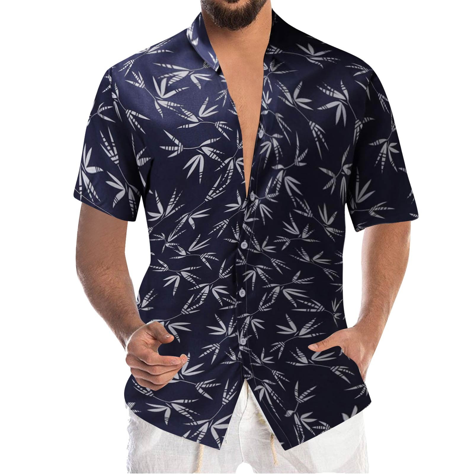 adviicd Men's Summer Fashion Shirt Leisure Seaside Beach Hawaiian Short ...