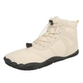 thumbnail image 1 of adviicd Men's Winter Boots Winter Hike Footwear Barefoot Boots,Warm Zero Drop Snow Boot Slip On Barefoot Boots Men Wide Waterproof Hiking Boots (White,6.5), 1 of 6