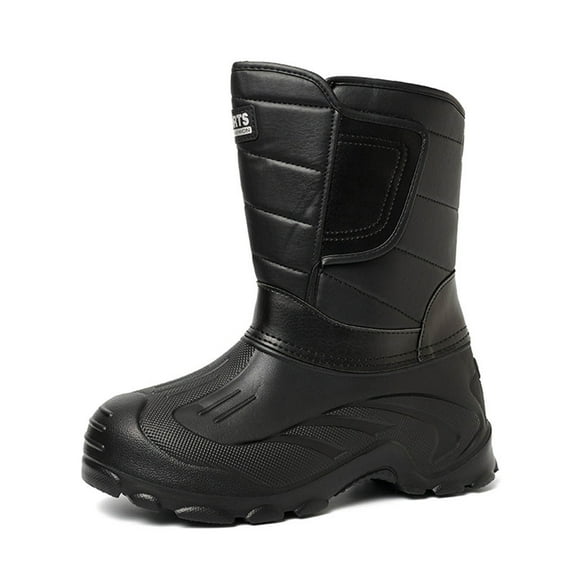 adviicd Mens Boots Winter Snow Boots for Men Insulated Waterproof Work Hiking Boots Winter Warm Plush Lined Shoes (Black,8)