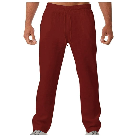 adviicd Mens Casual Pants Mens-and-Big-Mens--Resistant-Flat-Front-Twill-Pants (Brick Red,XXL)