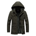 thumbnail image 1 of adviicd Mens Down Jackets for Winter Men's Winter Military Thicken Parka Jacket Warm Coat with Removable Hood (Green,M), 1 of 3