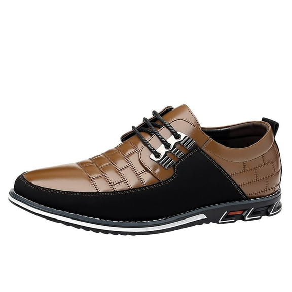 adviicd Mens Dress Shoes Men's Classic Oxford Shoes Casual Business Walking Shoes For Men Modern Lace Up Formal Dress Shoes (Brown,7.5)