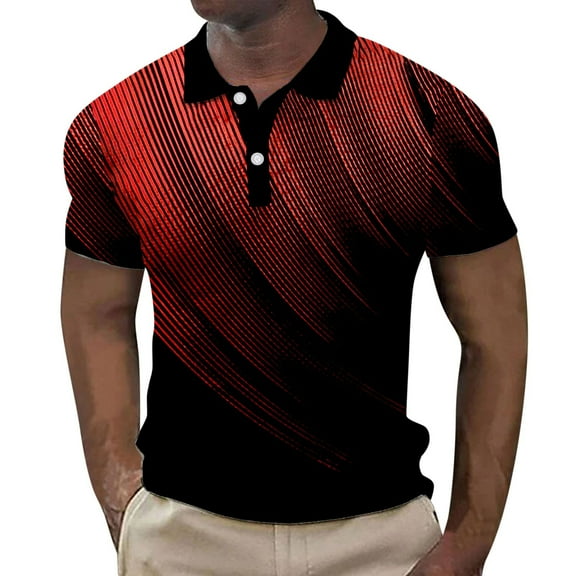 adviicd Mens Golf Shirts Short Sleeve Mens Polo Shirts Casual Short Sleeve Button Down Polo Shirt Classic Golf Shirts Red,XL