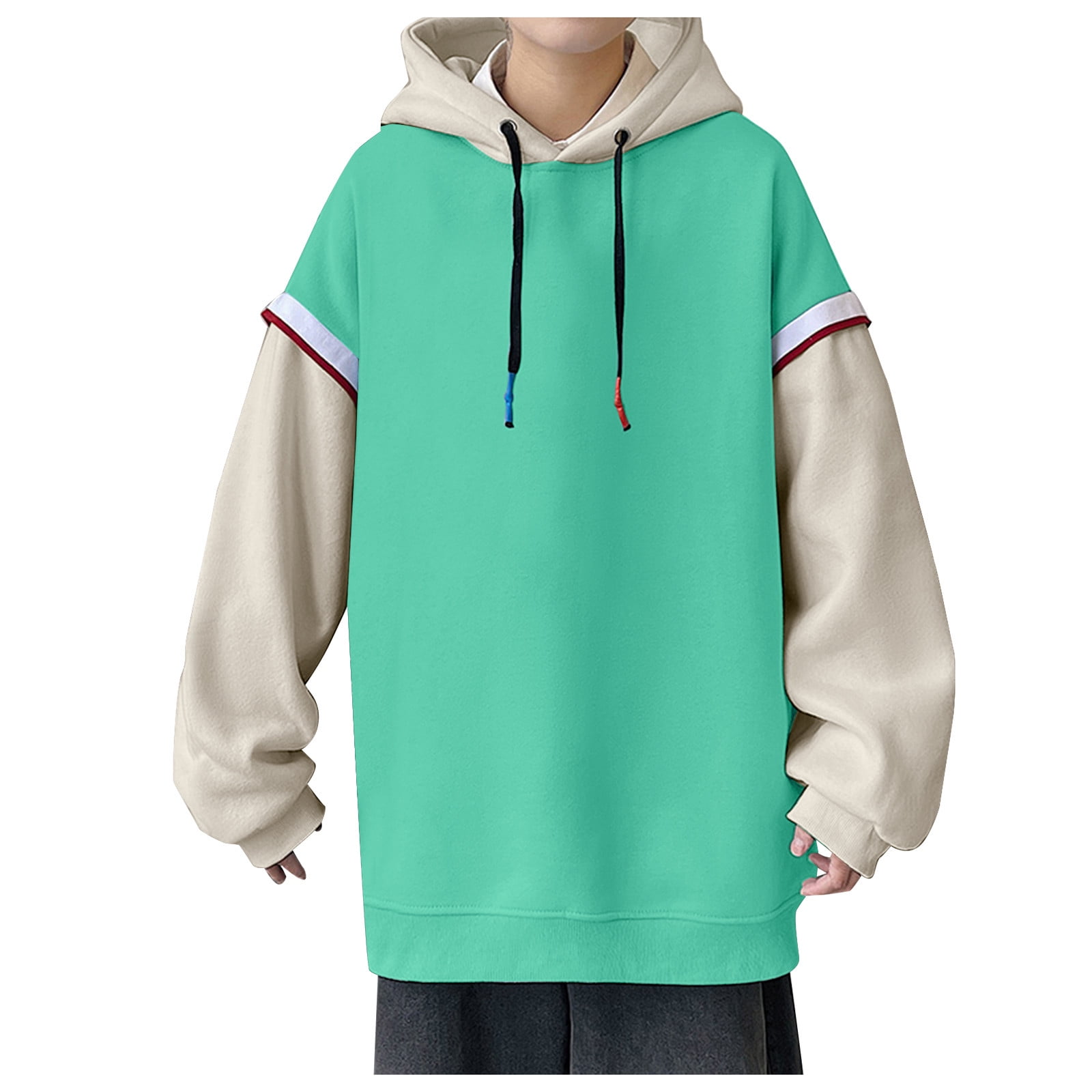 adviicd Mens Hoodies Zip Up Mens Hoodies Pullover Color Block Long Sleeve  Sweatshirt Tops with Pocket Casual - Walmart.com