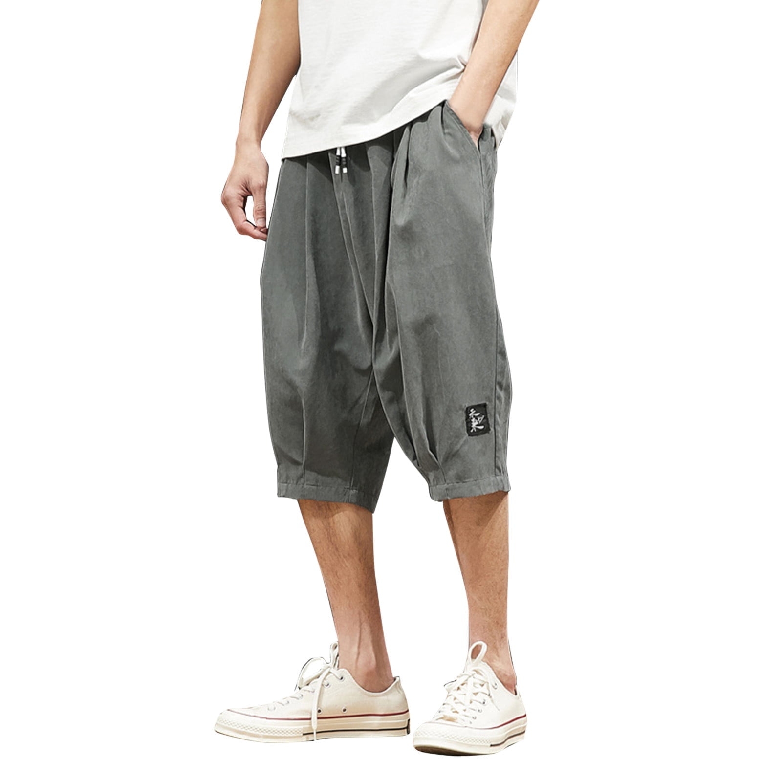 adviicd Mens Khaki Shorts Men's Capri Long Twill Cargo Shorts Below ...