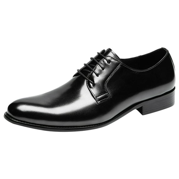 adviicd Mens Oxford Shoes Chunky Men's Prince Classic Modern Formal Oxford Wingtip Lace Up Dress Shoes (Black,8)