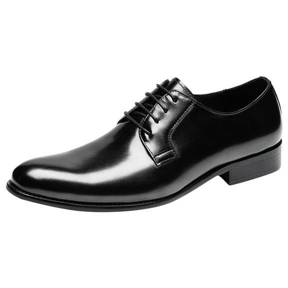 adviicd Mens Oxford Shoes Chunky Men's Prince Classic Modern Formal Oxford Wingtip Lace Up Dress Shoes (Black,8)