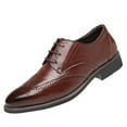 thumbnail image 1 of adviicd Mens Oxford Shoes Wide Width Mens Dress Shoes Formal Brogues Wingtips Oxfords Office Casual Leather Shoe Men Business (Brown,11.5), 1 of 6