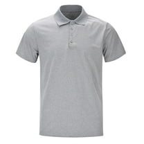 adviicd Mens Polo Shirts Men's Dry Fit Golf Polo Shirt (Grey,M)