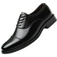 thumbnail image 1 of adviicd Mens Shoes Work Shoe Men's Oxfords Shoes Classic Leather Shoes For Men Lace up Dress Shoes (Black,11), 1 of 5