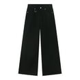thumbnail image 1 of adviicd Mens Skinny Jeans Men Baggy Jeans Y2k Hop Skater Pants Vintage Jeans Loose Fit Skateboard Denim Pants Streetwear (Black,M), 1 of 2