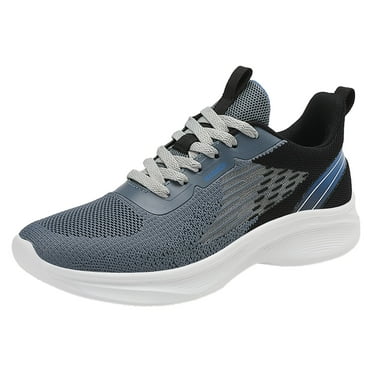 adviicd Mens Slip On Sneakers Men's Invisible Height Increasing Elevator Shoes - Ultra Light-Weight Lace-up Knitted Sporty Walker (Dark Blue,10)