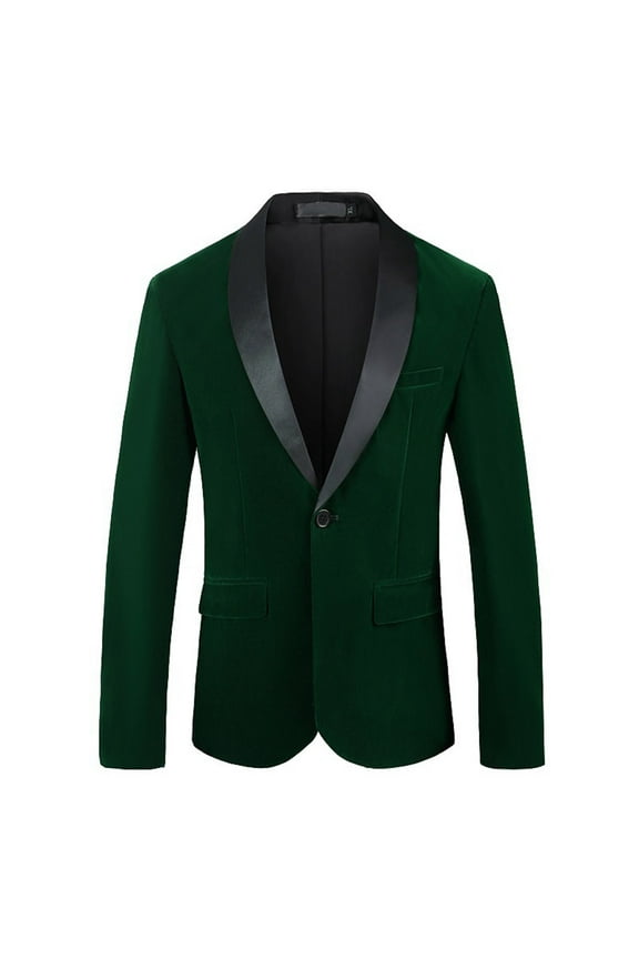 Mens Suits Mens Blazer One Button Shawl Lapel Slim Fit Suit Jacket Sport Coat Dinner Party Prom Wedding Tuxedo (Dark Green,XXXXXXL)