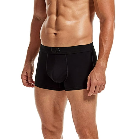 adviicd Mens Thong Underwear Men Pants Casual Stretch Mens Trunks Underwear Cotton Boxer Briefs Short Leg Comfortable Underpants Black M