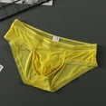 thumbnail image 1 of adviicd Mens Underwear Mens Boxers Briefs Men Ice Silk Underwear Low Rise Slim Legging Tight Pant Yellow 3XL, 1 of 3