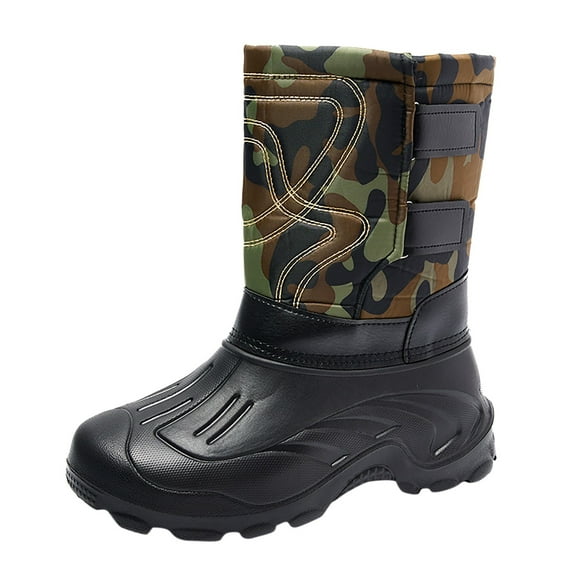 adviicd Mens Winter Boots Snow Boots for Men Insulated Waterproof Work Hiking Boots Winter Warm Plush Lined Shoes (Green,8.5)