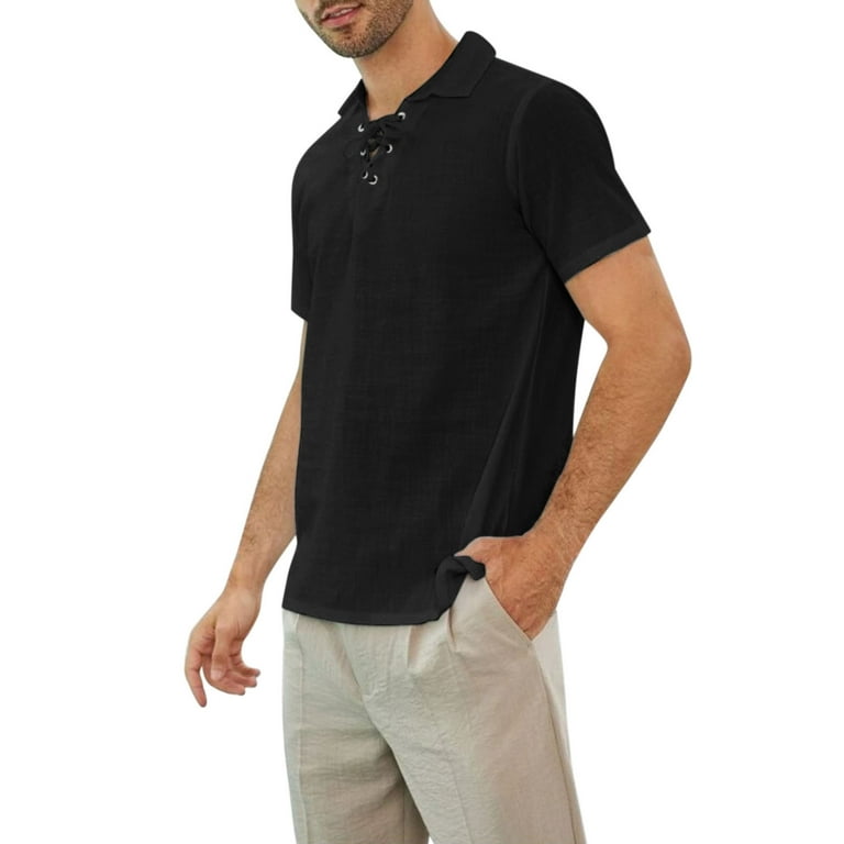 adviicd Mens Workout Shirts Men's Fishing Shirts with Zipper Pockets UPF 50  Lightweight Cool Short Sleeve Button Down Shirts for Men Casual Hiking  Black XL 