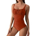 thumbnail image 1 of adviicd One Piece Swimsuit Women Tummy Control Women's Vintage One Piece Swimsuits Tummy Control Bathing Suits Plus Size Swimwear(Brown,L), 1 of 5
