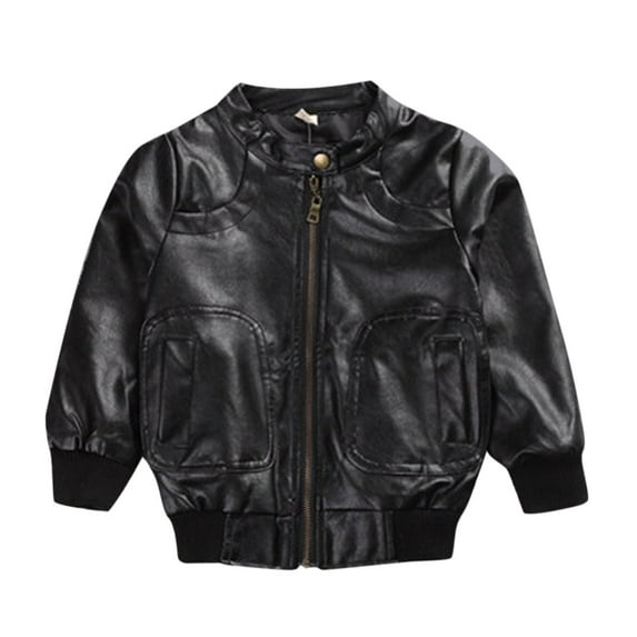 adviicd Outfits For Boys Jackets Size 10-12 Toddler Kids Little Boys Long Sleeve Leather Children Padded Jacket Fashion Print