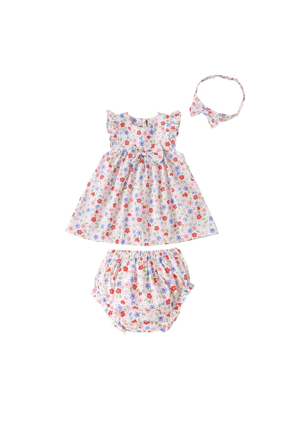 Outfits for Girls Size 6 Floral Baby Set Tops Outfits Girls Hairband Shorts Clothes Girls Baby Items