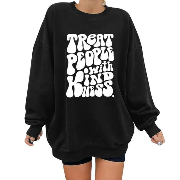 adviicd Oversized Sweatshirts for Women Long Sleeve Pullover Hoodless for Women Black,2XL