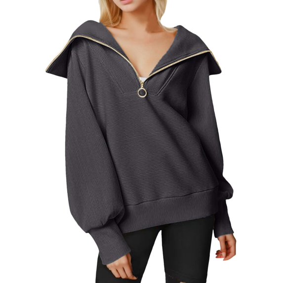 adviicd Oversized Sweatshirts for Women Oversized Long Sleeve Pullover Sweatshirt Grey,M