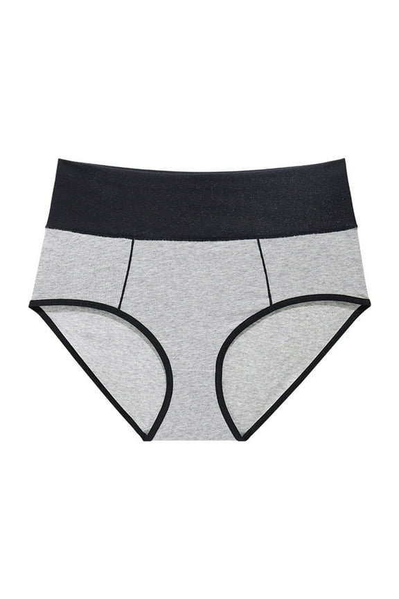 Panties for Women Pack High Waist Cotton Underwear High Waisted Panties Full Coverage Underpants Soft Strech Ladies Briefs for Womens Grey Small